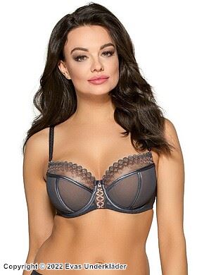 Romantic big cup bra, embroidery, sheer inlays, B to L-cup